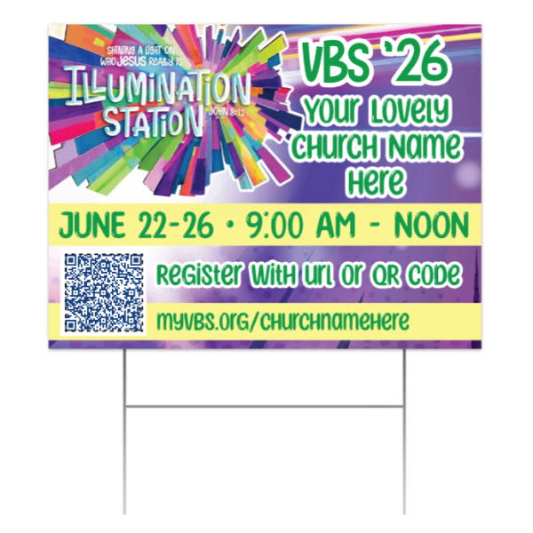 Easy Custom Outdoor Yard Sign - Personalize in Real Time - Illumination Station VBS - YSLUM005