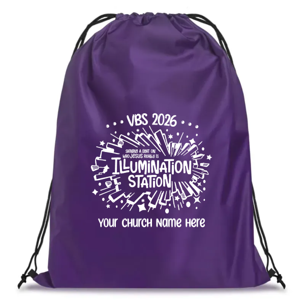Easy Custom VBS Drawstring Bag - Personalize in Real Time - Illumination Station VBS - DLUM011