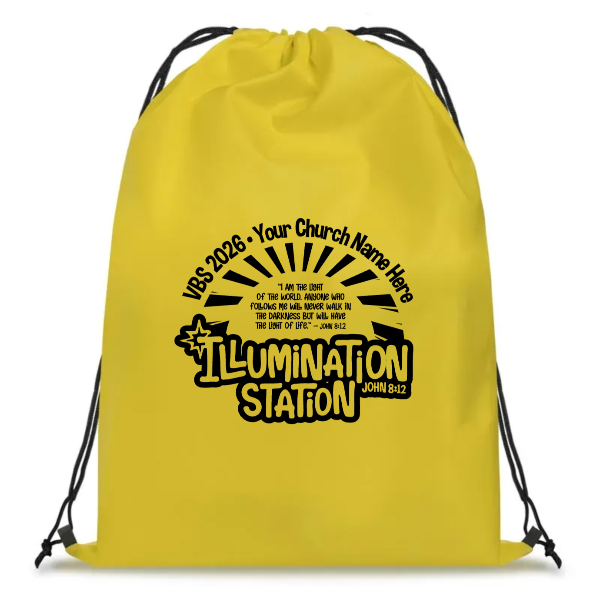 Easy Custom VBS Drawstring Bag - Personalize in Real Time - Illumination Station VBS - DLUM021