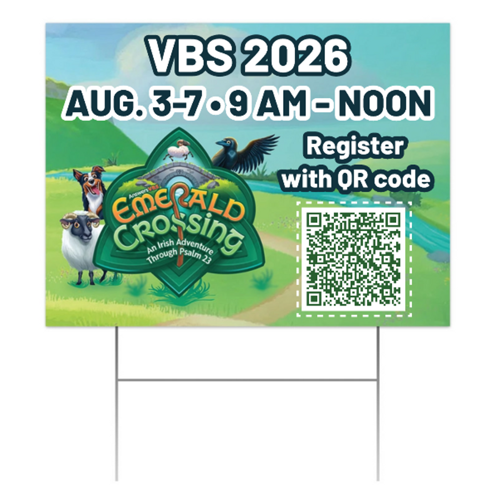 Easy Custom Outdoor Yard Sign - Personalize in Real Time - Emerald Crossing VBS - YSEME003