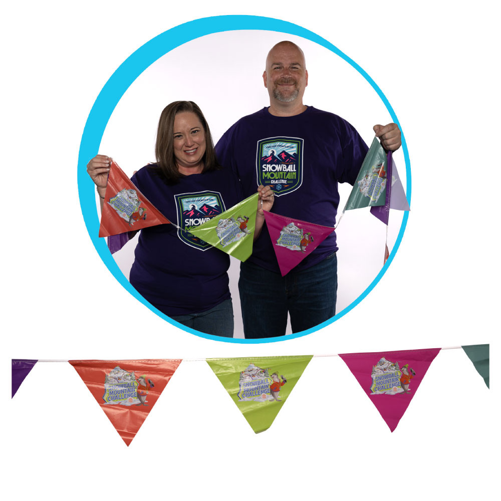 Snowball Mountain Challenge Logo String Flags - 15ft - Snowball Mountain Challenge VBS 2026 by Cokesbury