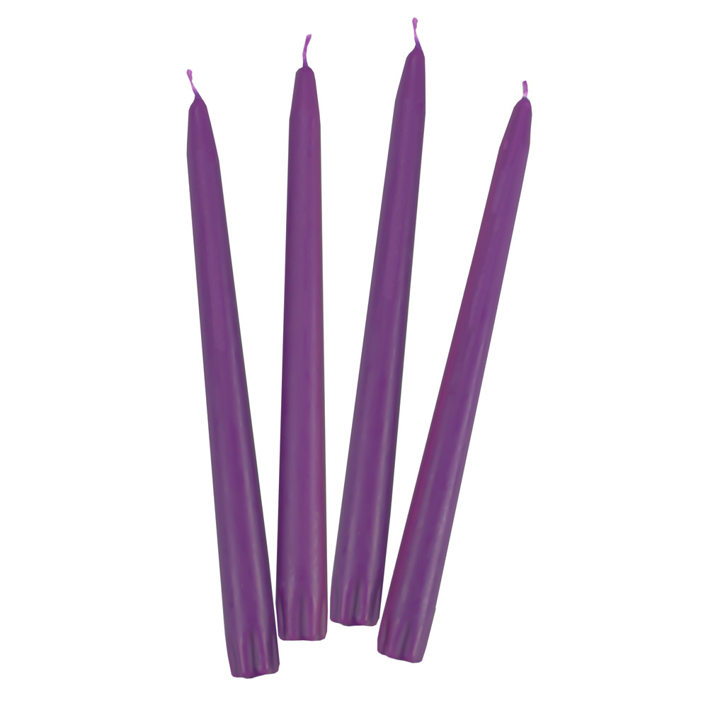 15" x 7/8" Advent Taper Candles (4 Purple)