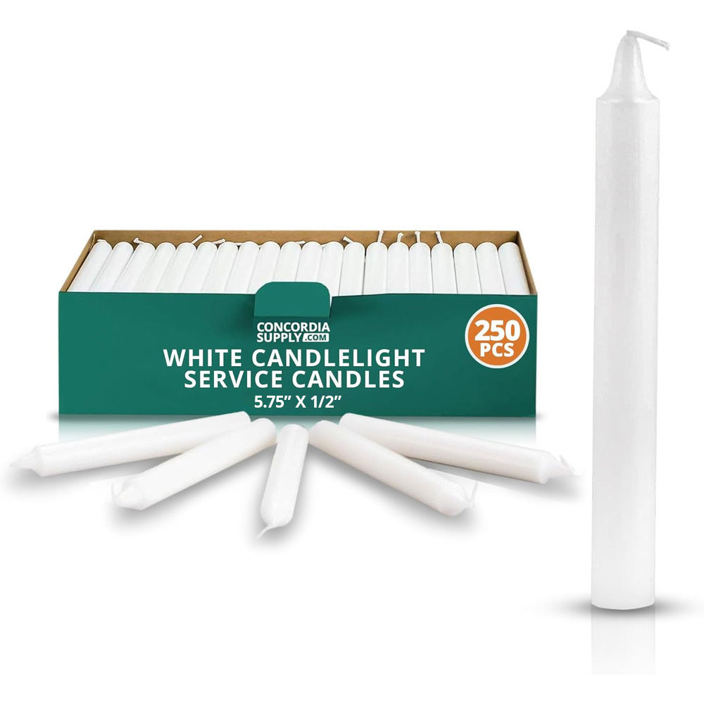 Candlelight Service Vigil Candles 5.75" x 1/2", Box of 250
