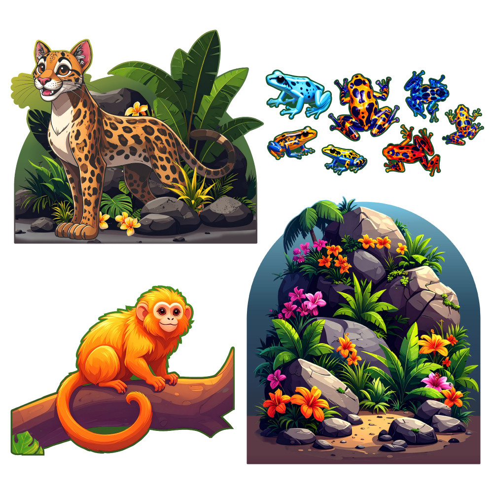 Expedition Rainforest 4-Piece Small Display Bundle - Easy Scene Pop-Up Giant VBS Display Bundle - VBS 2026