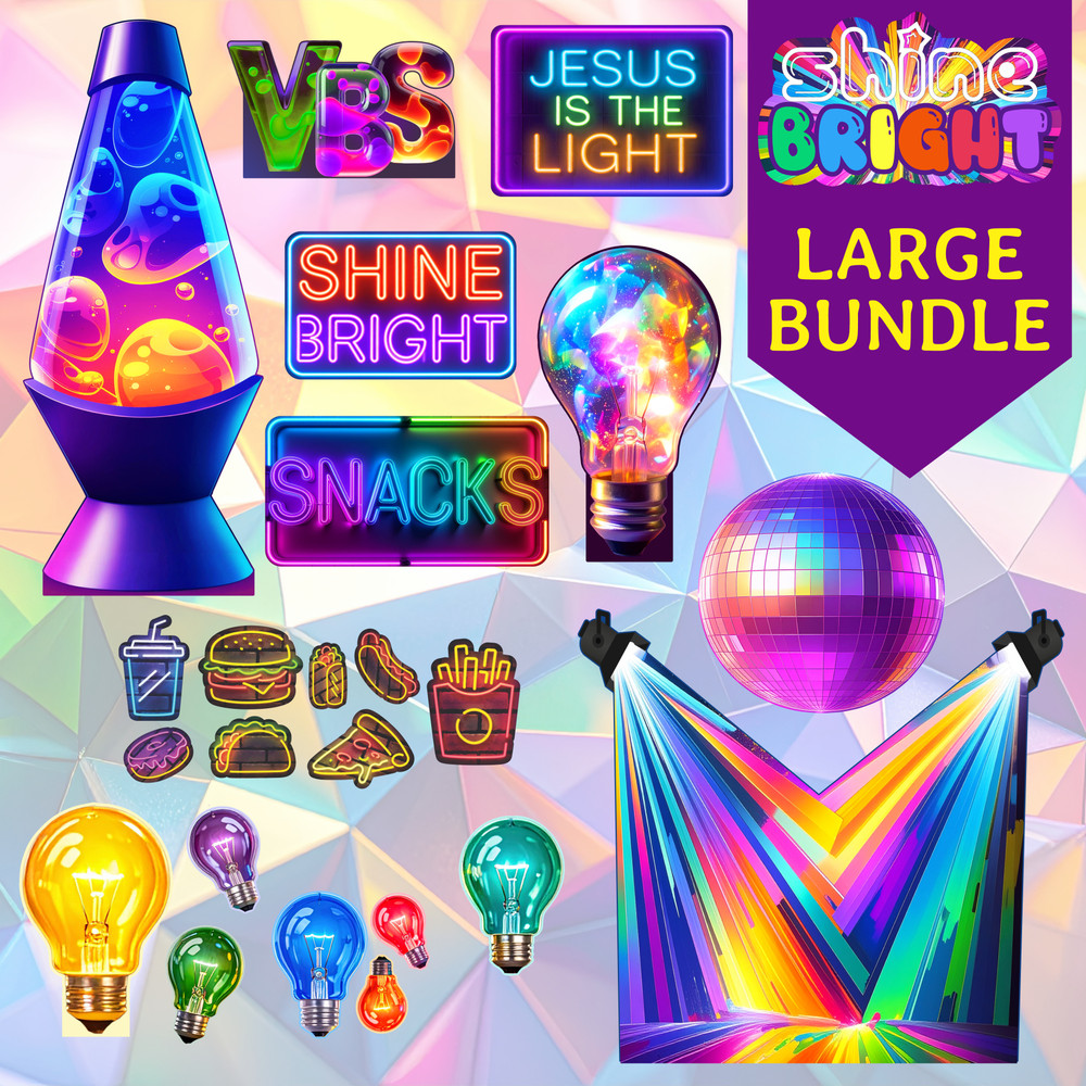 Shine Bright 10-Piece Large Display Bundle - Easy Scene Pop-Up Giant VBS Display Bundle - VBS 2026