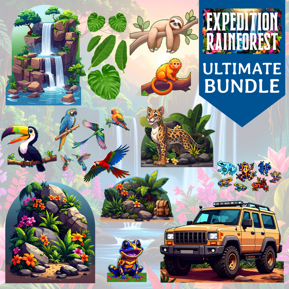 Expedition Rainforest 12-Piece Ultimate Display Bundle - Easy Scene Pop-Up Giant VBS Display Bundle - VBS 2026