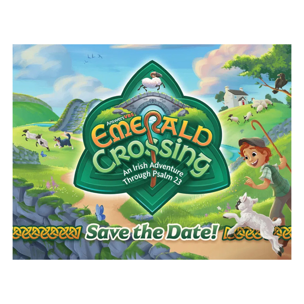 Save the Date Postcards (Pack of 40) - Ten perforated (11 in. x 8.5 in.) sheets, 4 per sheet - Printer-friendly - Emerald Crossing VBS 2026 by Answers