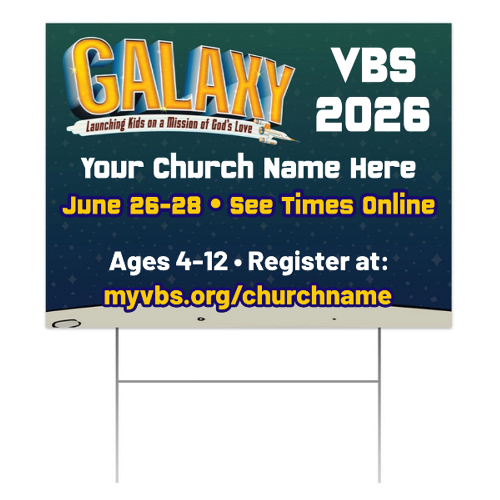 Easy Custom Outdoor Yard Sign - Personalize in Real Time - Galaxy Weekend VBS - YSGAL004