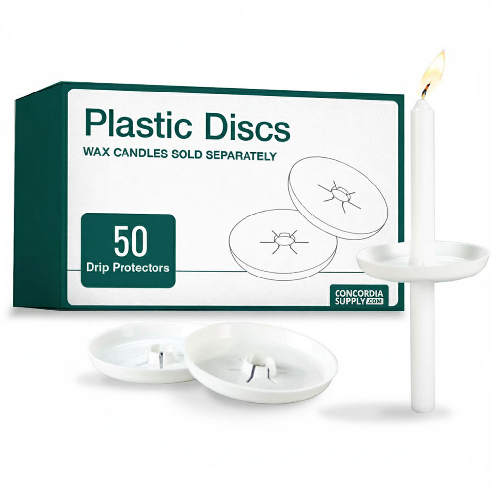 Plastic Disc Drip Protectors Pack of 50 for Candlelight Service - Church Vigil