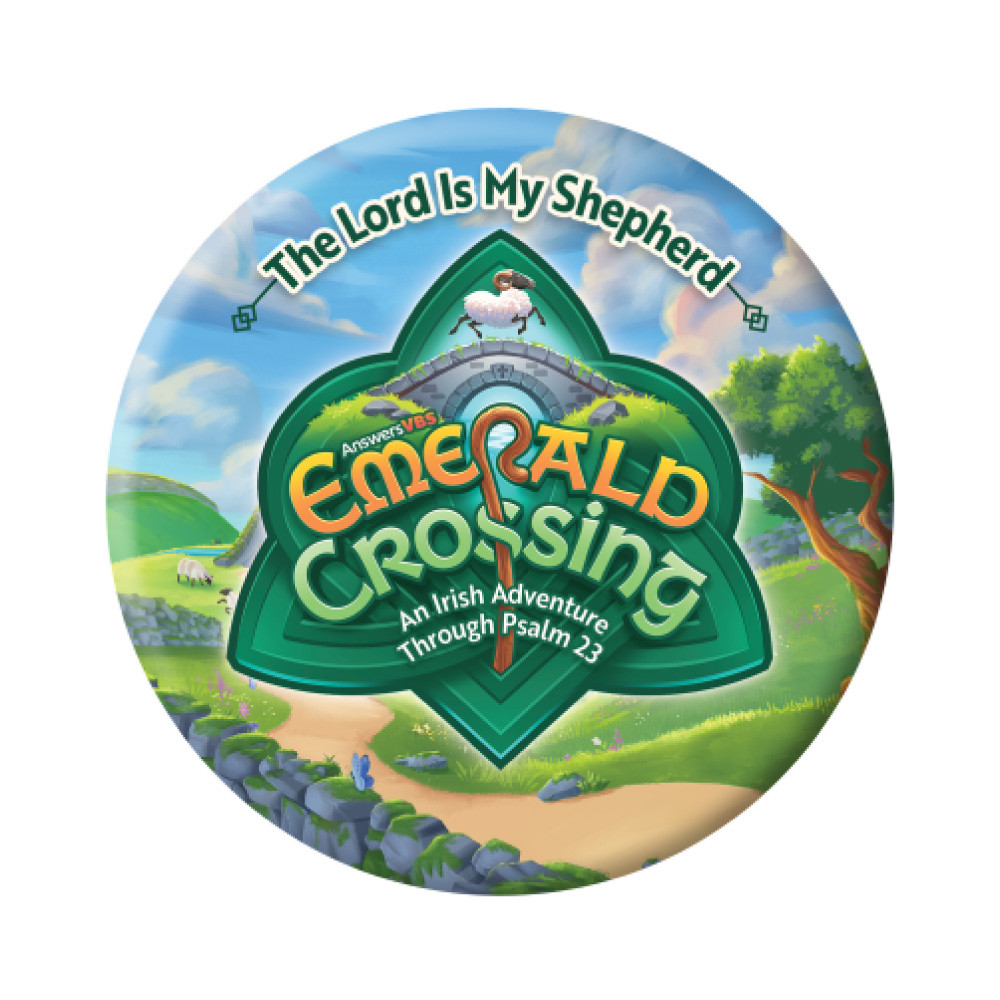 Logo Button (Pack of 10) - Emerald Crossing VBS 2026 by Answers
