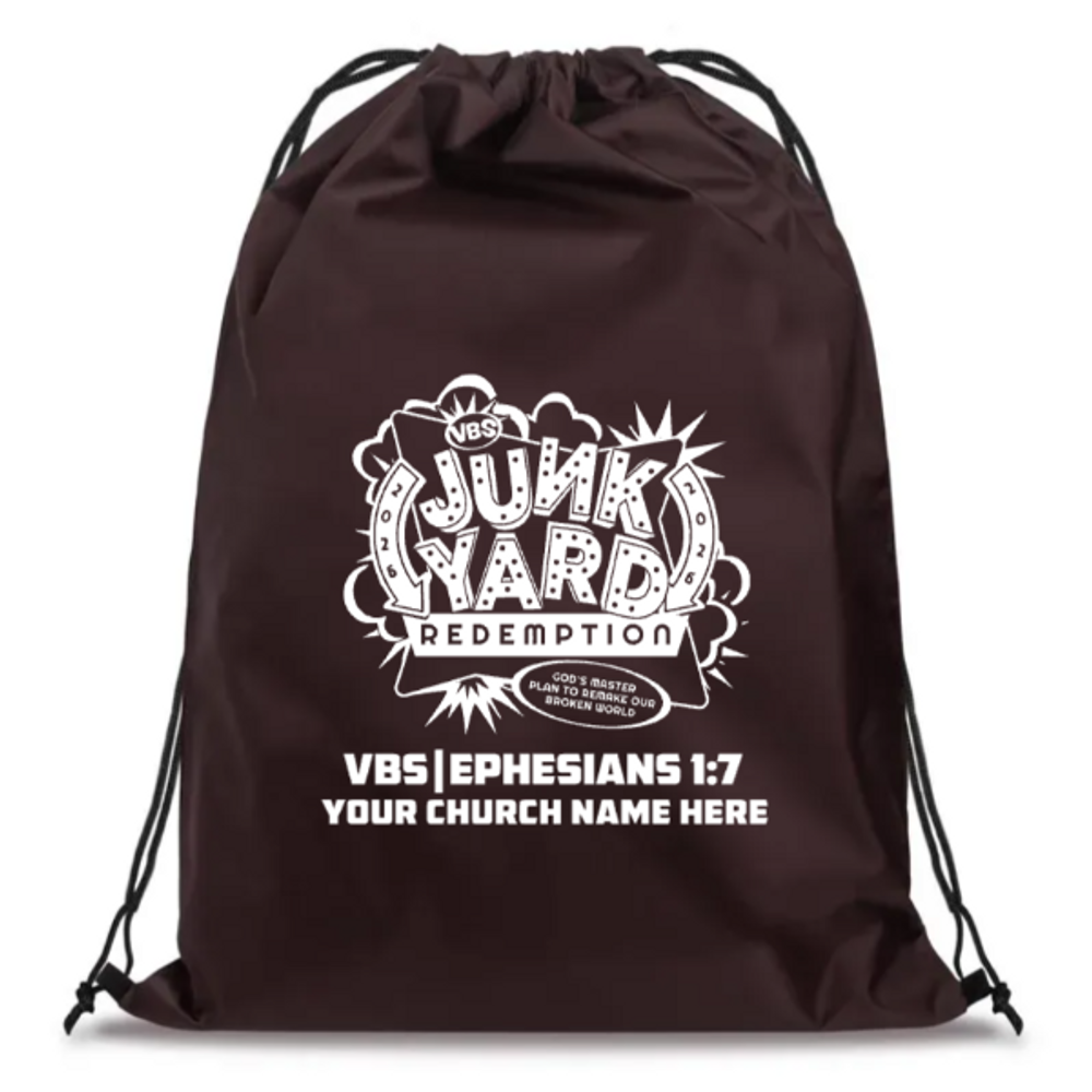 Easy Custom VBS Drawstring Bag - Personalize in Real Time - Junkyard Redemption VBS - DJYR011