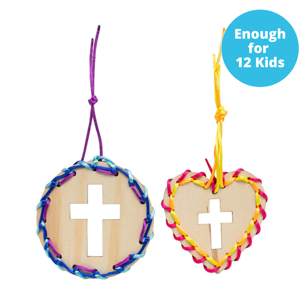 Lace-Up Cross Reminder Craft Kit (Pkg. of 12) - Junkyard Redemption VBS 2026 by RBP