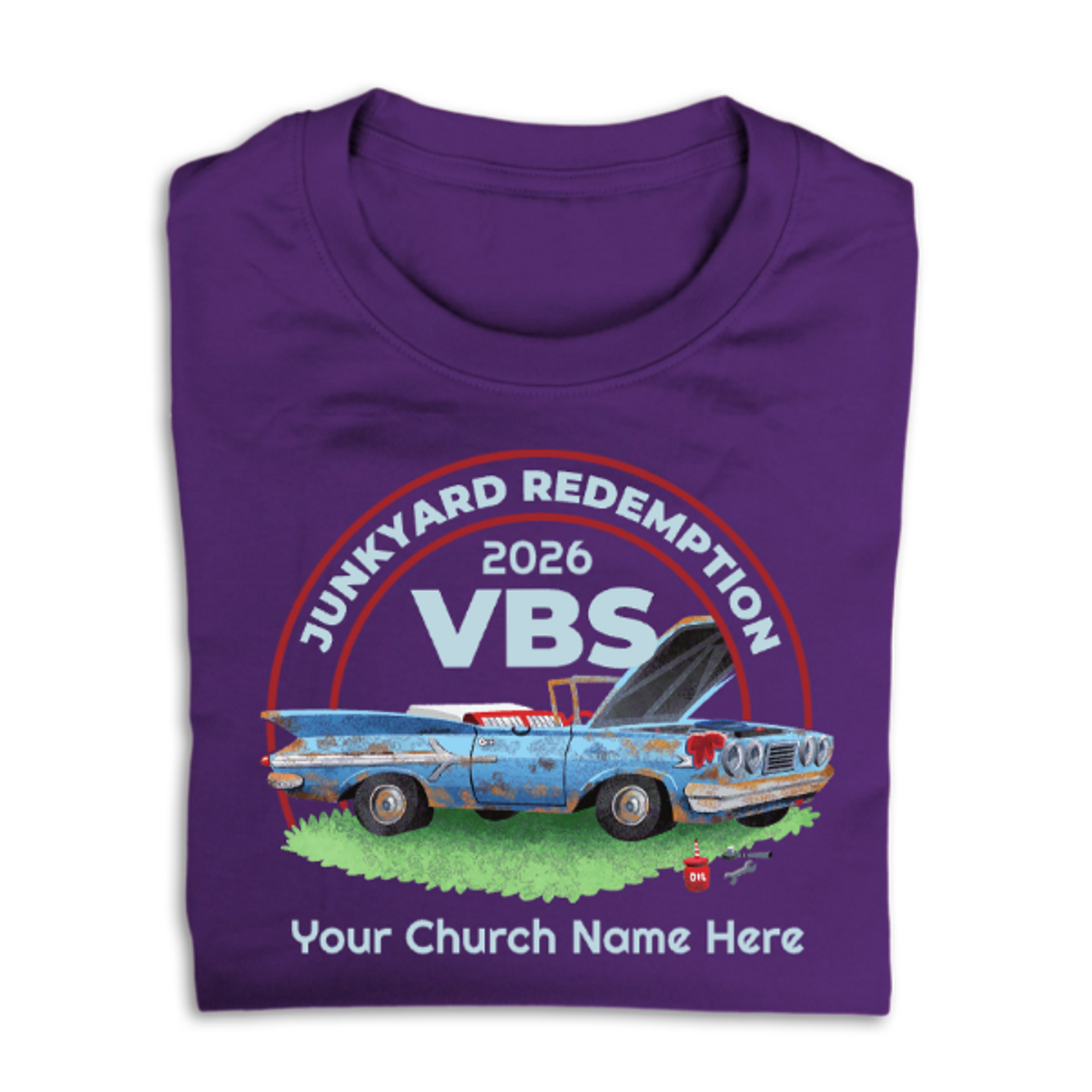 Easy Custom VBS T-Shirt - Full Color Design - Junkyard Redemption VBS - VJYRFC03