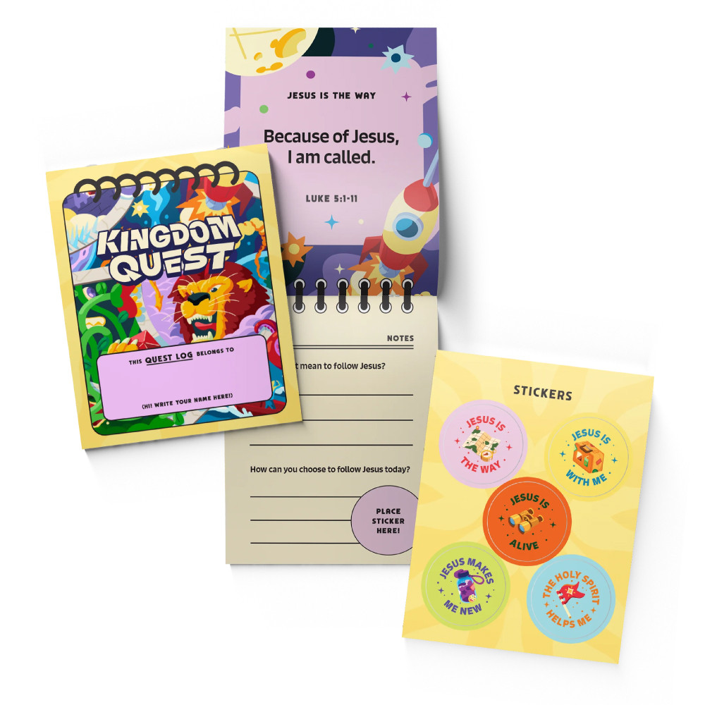 Student Field Guide & Stickers - Pack of 12 - Kingdom Quest VBS 2026 by Orange