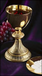 Dual Finish Chalice & Paten Set - Brass/Gold Plated - Concordia Supply