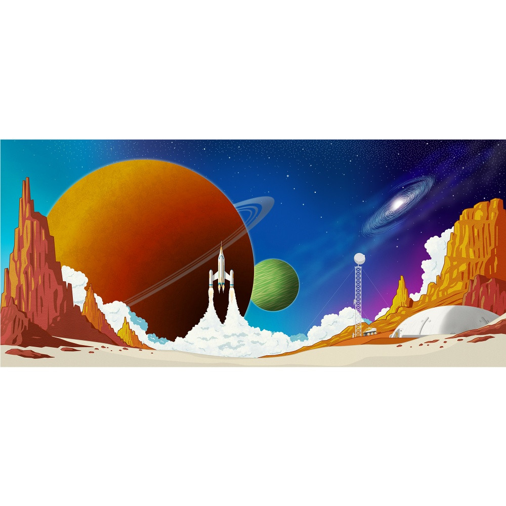 Fabric Wall Hanging (20 ft x 9 ft) - Main Stage Backdrop - Space-Themed - Galaxy VBS 2026 by Group