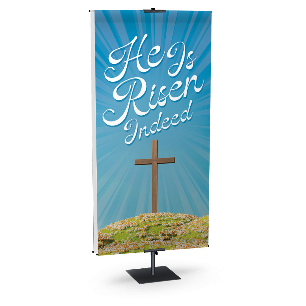 Church Banners - Sonburst Hill - He is Risen Indeed