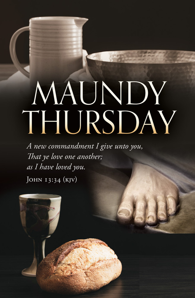 8.5" x 11" Bulletin - Maundy Thursday - A New Commandment - John 13:34 KJV - Pack of 100
