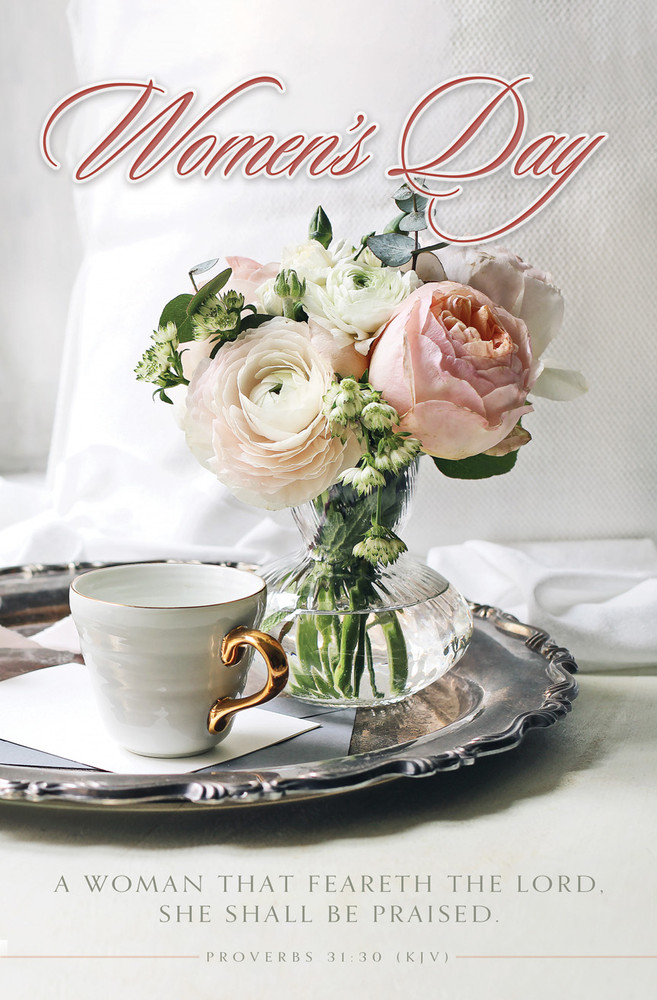 8.5" x 11" Bulletin - Women's Day - The woman that feareth the Lord - Prov 31:30 KJV - Pack of 100