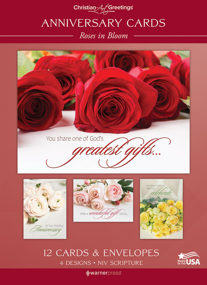 Boxed Cards - Anniversary - Roses in Bloom - Pack of 12