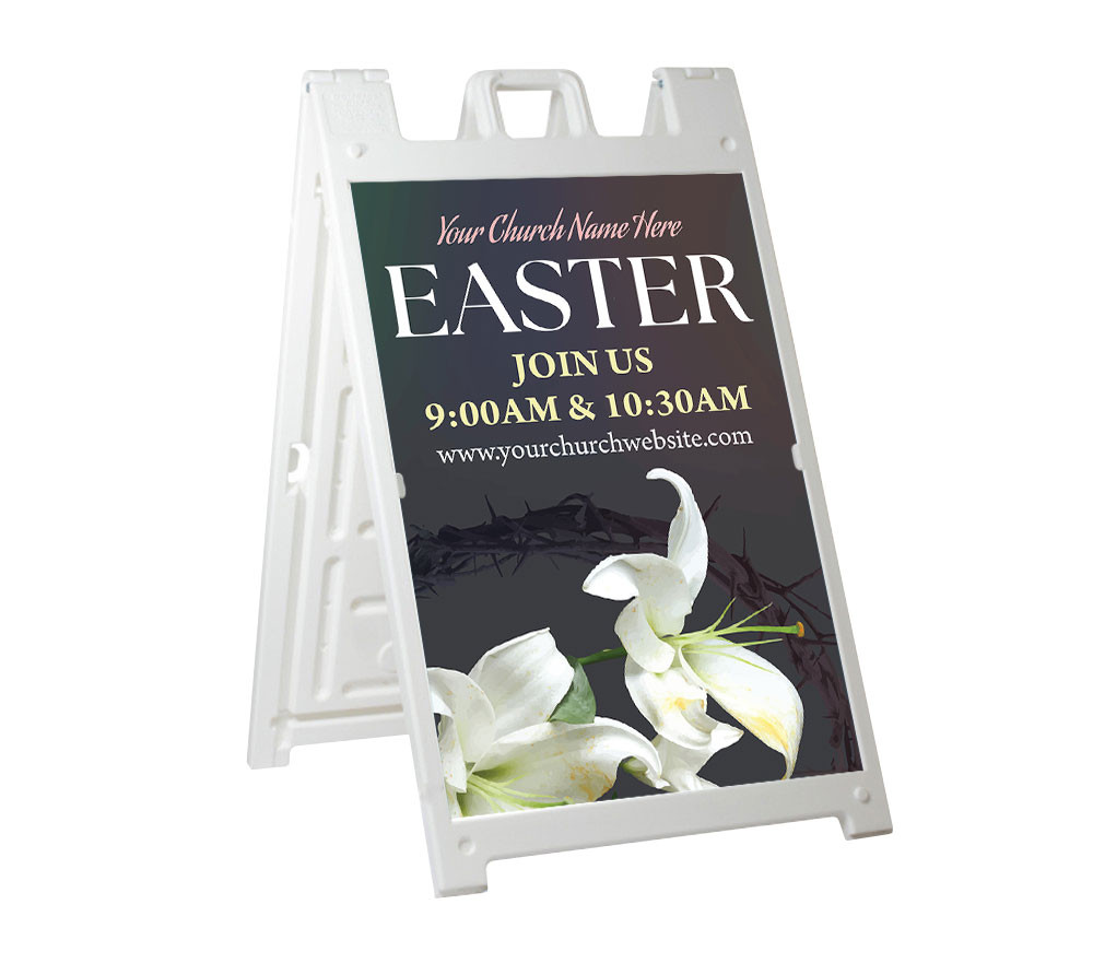 Deluxe A-Frame Sandwich Board Street Signs (24"x36") - Lily Grey Hope - AFSP261000