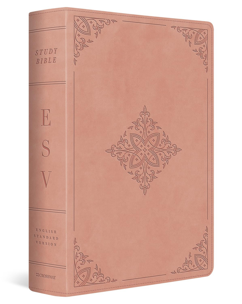 ESV Study Bible-Blush Rose, Fleur-de-lis Design TruTone - Case of 6