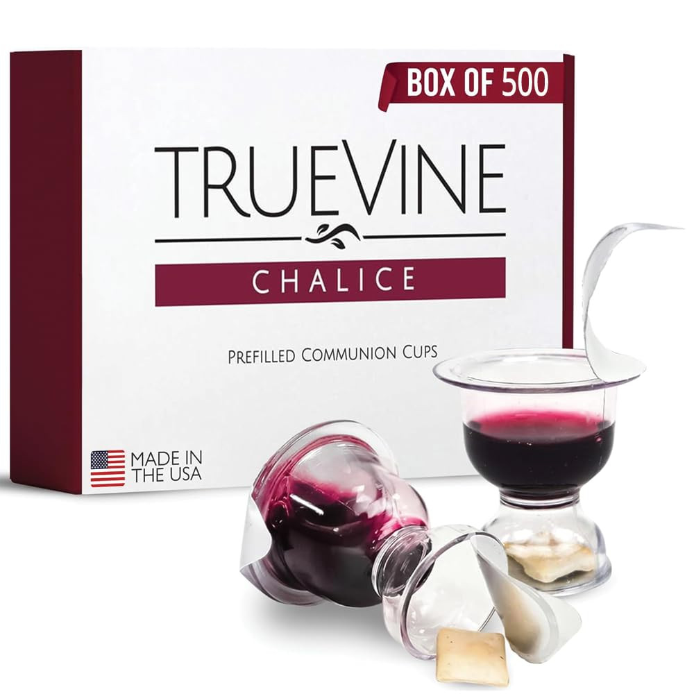 TrueVine Chalice Prefilled Communion Cups and wafer set (Box of 500)
