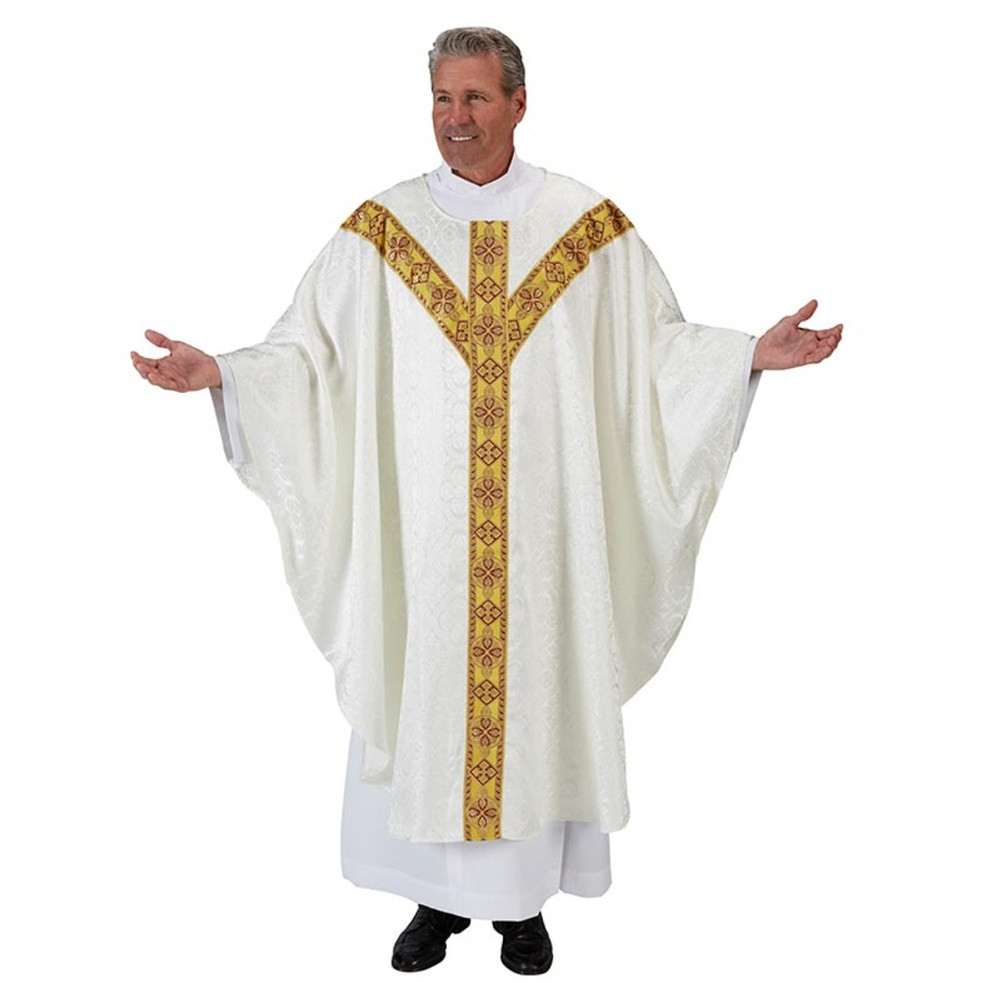 Avignon Collection Semi-Gothic Chasuble / Ivory-White