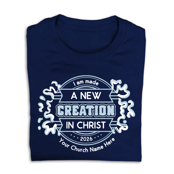 Easy Custom T-Shirt - Two Color Design - Baptism - New Creation - TBPT060