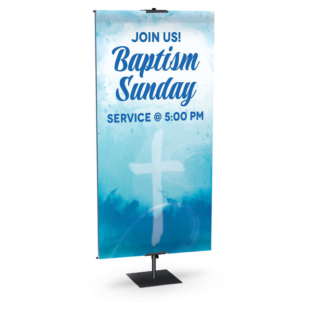 Church Banner - Baptism - Baptism Blue Splash