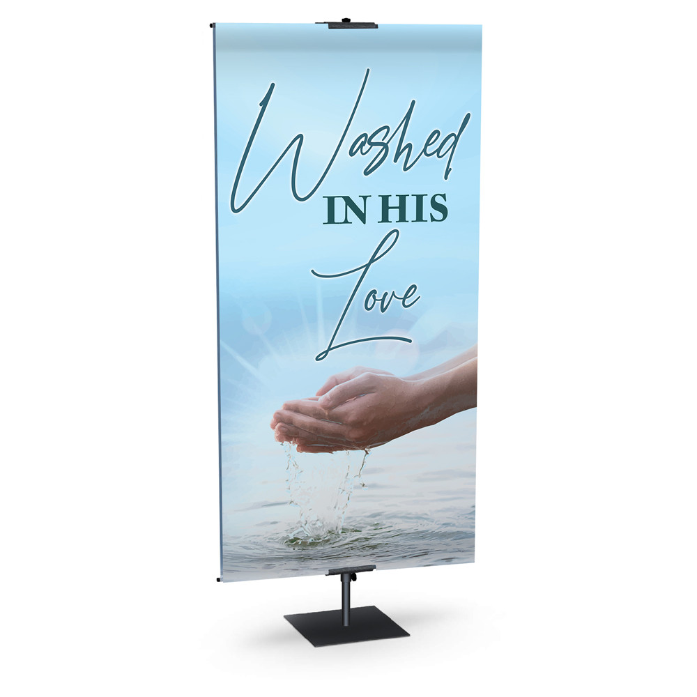 Church Banner - Baptism - Washed in His Love