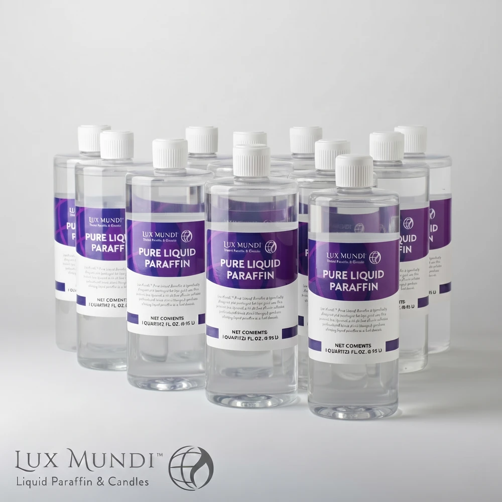 Lux Mundi Pure Liquid Paraffin - 1 Quart Bottle - Case of 12 (Cathedral Candle)