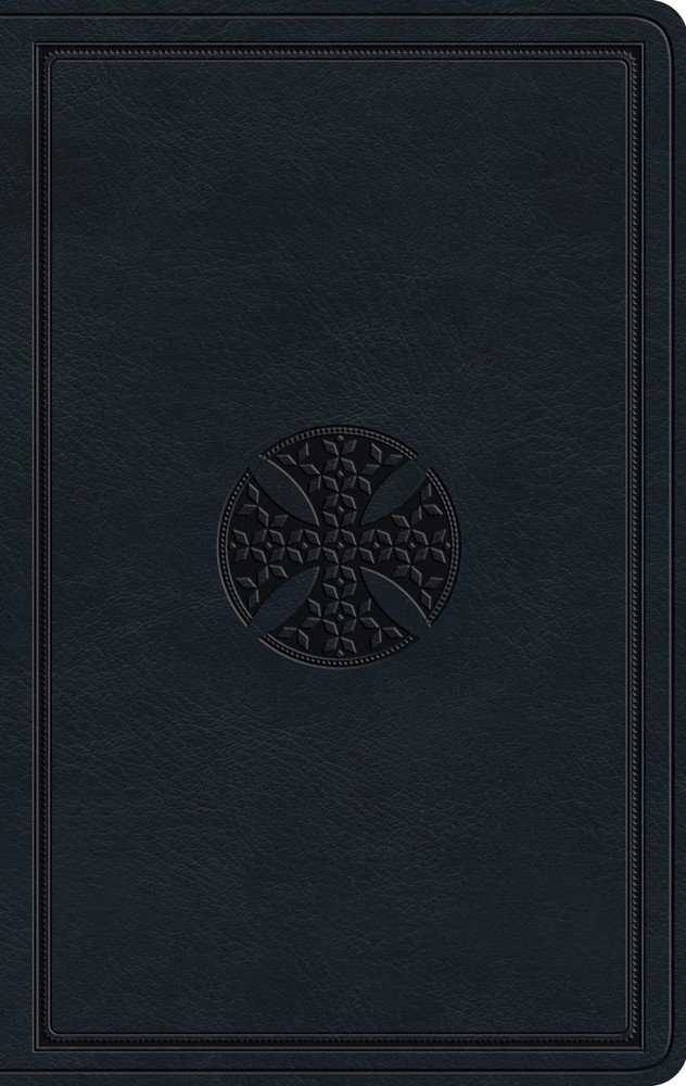 ESV Large Print Value Thinline Bible - Navy, Mosaic Cross Design Trutone - Case of 24