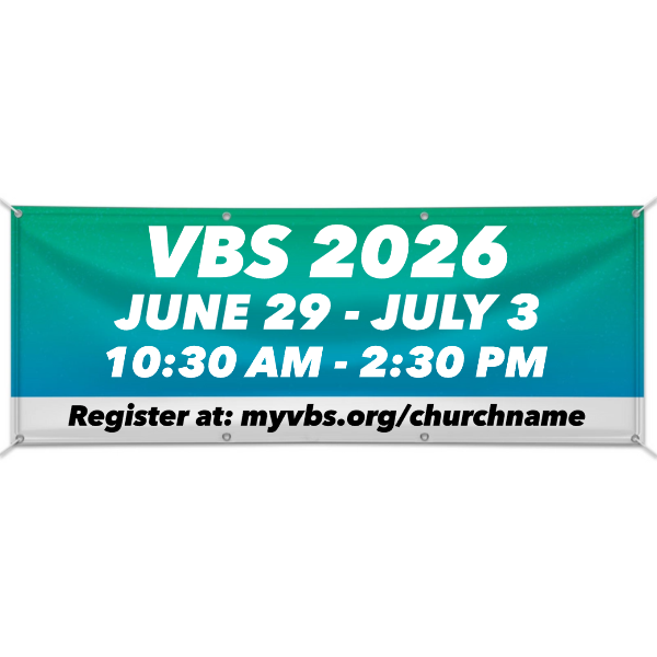 Easy Custom Outdoor Vinyl Banner - Personalize in Real Time - Generic VBS - Choose Your Own