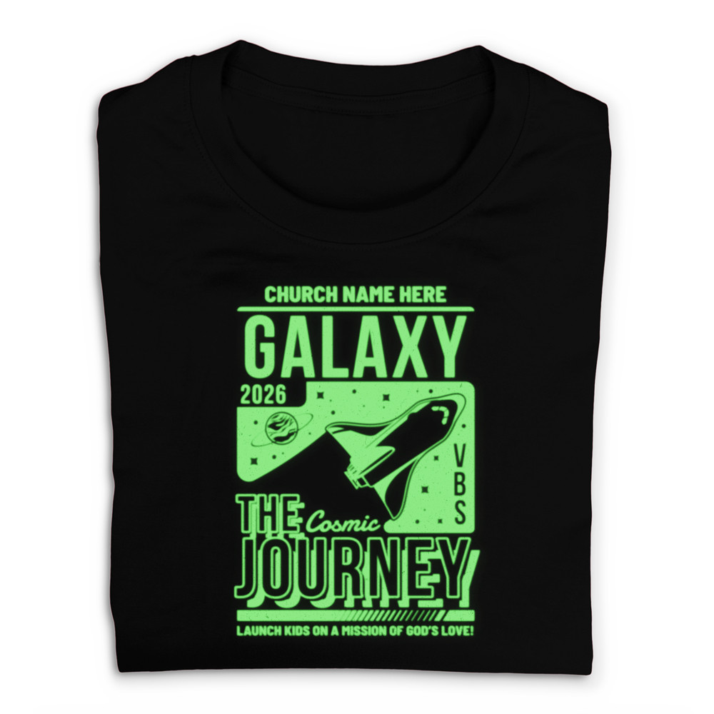 Easy Custom VBS T-Shirt - Glow in the Dark Ink - Galaxy VBS - VGLOWGAL03