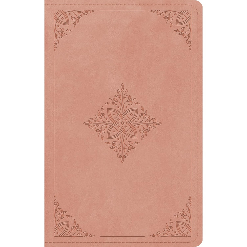 ESV Large Print Thinline Reference Bible - Blush Rose, Fleur-De-Lis Design Trutone
