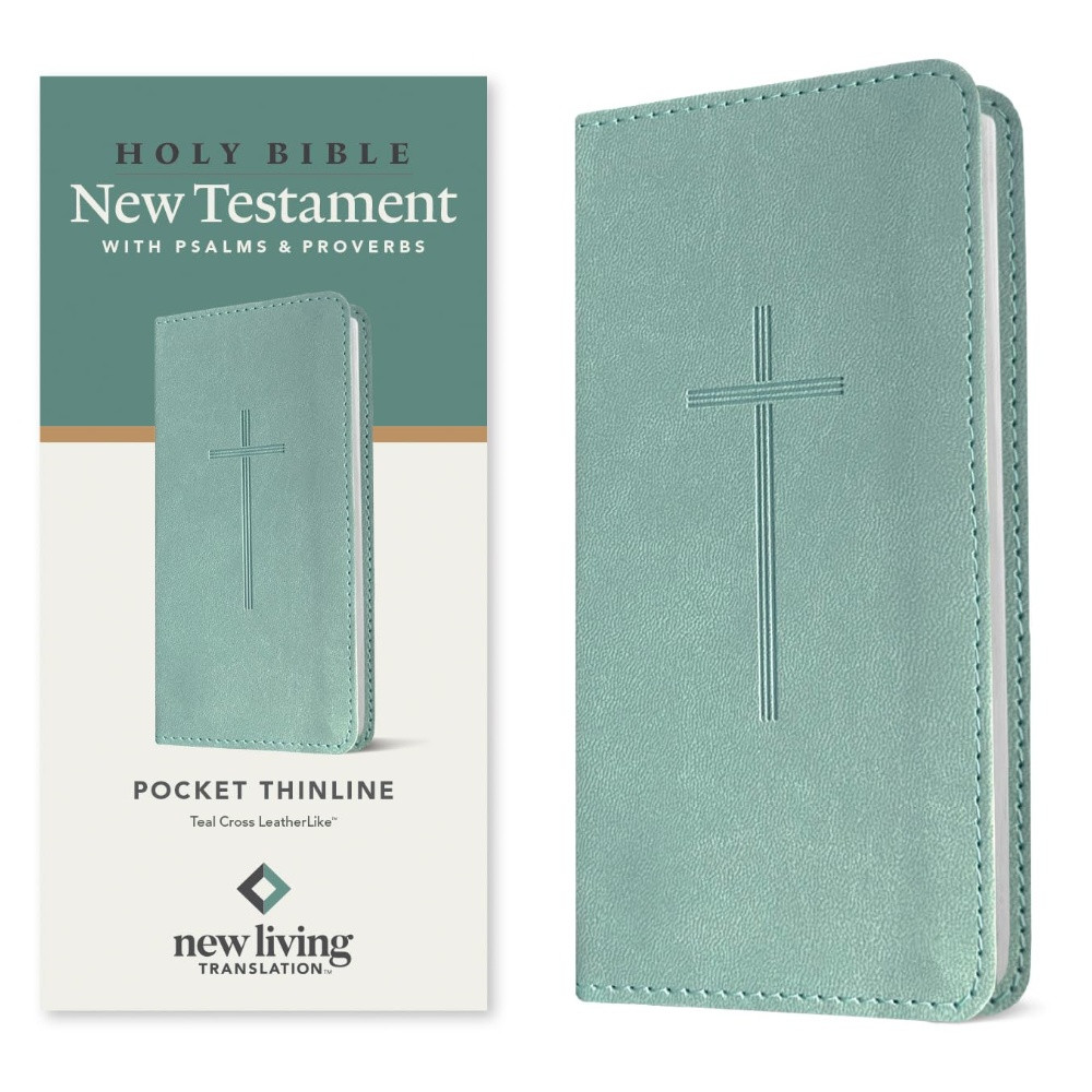 NLT Pocket Thinline New Testament with Psalms and Proverbs (Leatherlike, Teal Cross)