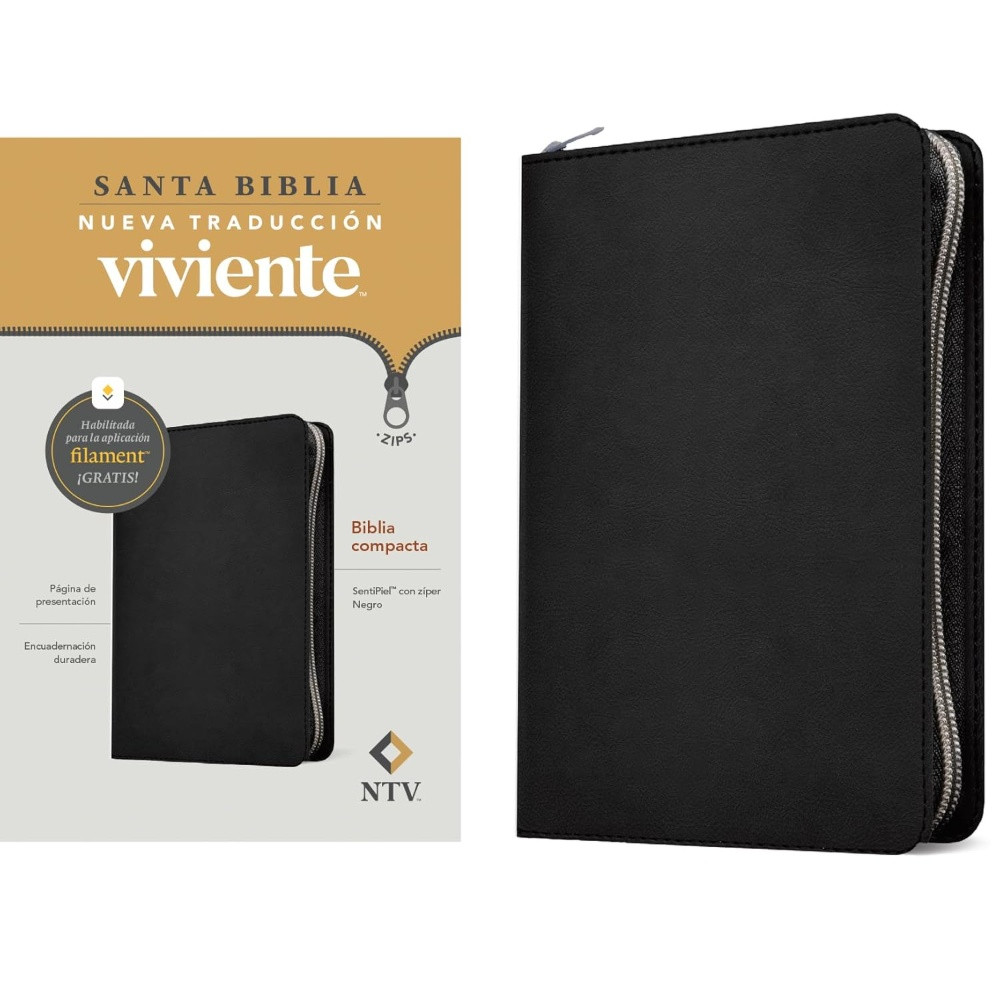 NTV Biblia Compacta, con Filament (Spanish, Leatherlike Black