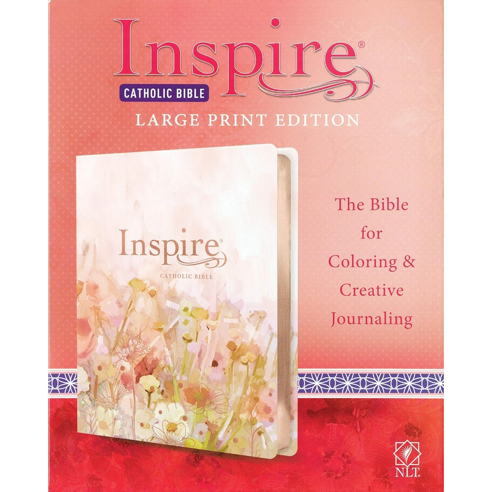 Inspire Catholic Bible NLT Large Print (Leatherlike, Flower Design) - Case of 6