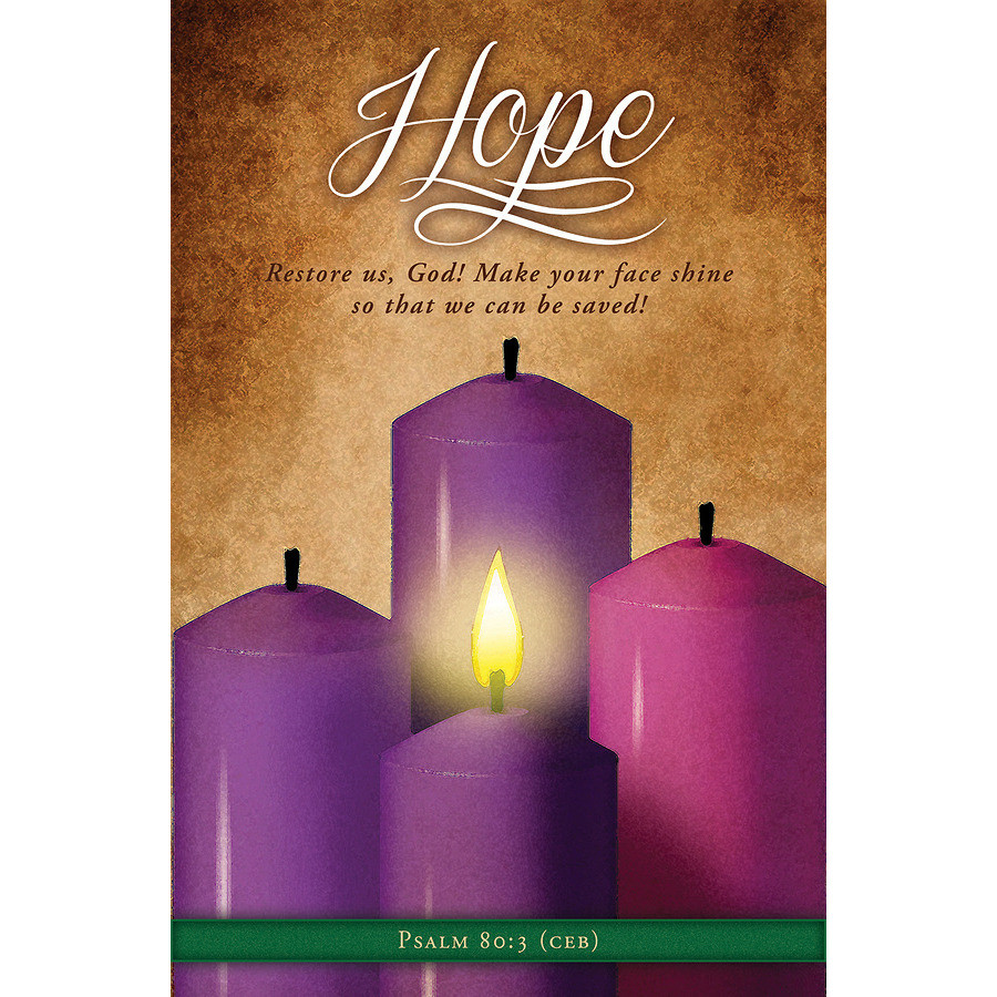 Church Bulletin - Advent - Hope - Restore Us, God! - Ps 80:3 CEB (Pack of 100)