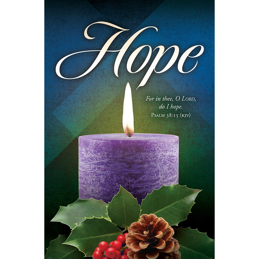 Church Bulletin - Advent - Hope - Ps 38:15 KJV (Pack of 100)