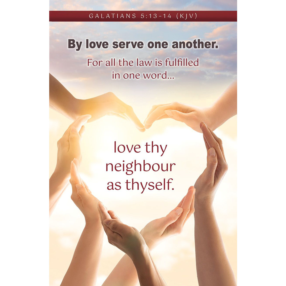 Church Bulletin - Servanthood - Gal 5:13-14 KJV (Pack of 100)
