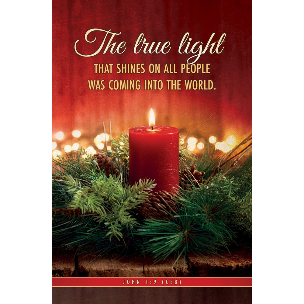Bulletin 8.5" - Christmas - The true light that shines... - John 1:9 CEB (Pack of 100)