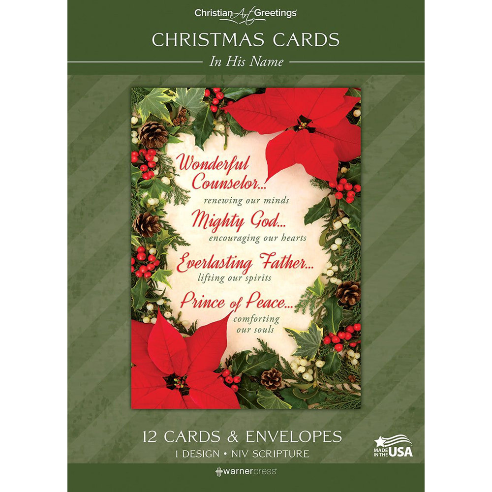 Boxed Cards - Solid - Christmas - In His Name - Isa 9:6 NIV (1 box)