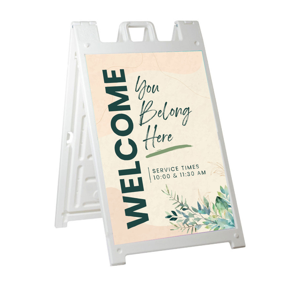 Deluxe A-Frame Sandwich Board Street Signs (24"x36") - Welcome Soft Neutral - AFSP261600