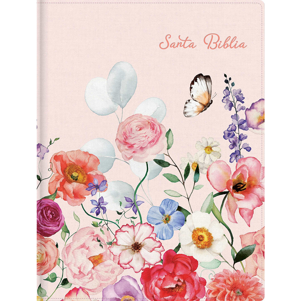 RVR 1960 Biblia de Apuntes, Rosa Petalos, Simil Piel - Case of 12