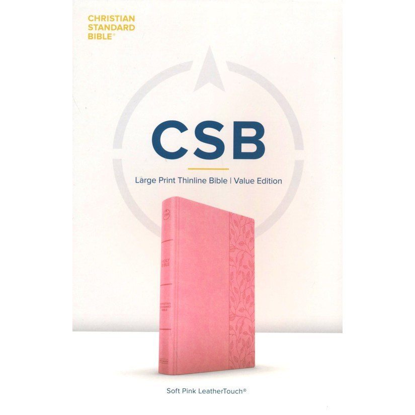 CSB Large Print Thinline Bible, Value Edition, Soft Pink LeatherTouch - Case of 16