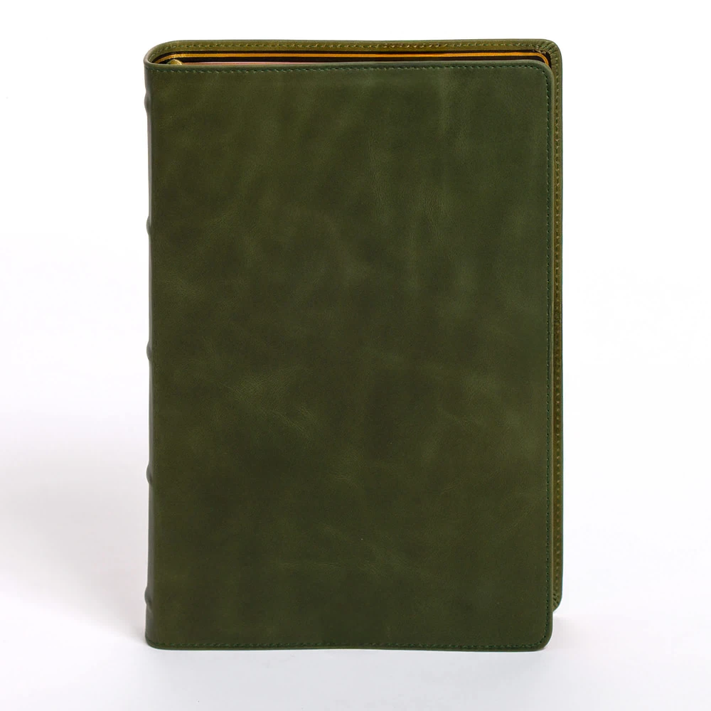 KJV Giant Print Bible, Holman Handcrafted Collection, Marbled Olive Premium Calfskin