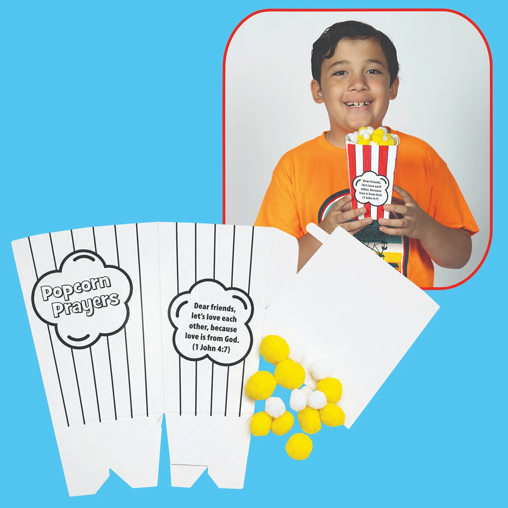 Popcorn Tub Prayer Box (Pkg of 12) - On the Boardwalk VBS 2027 by Cokesbury