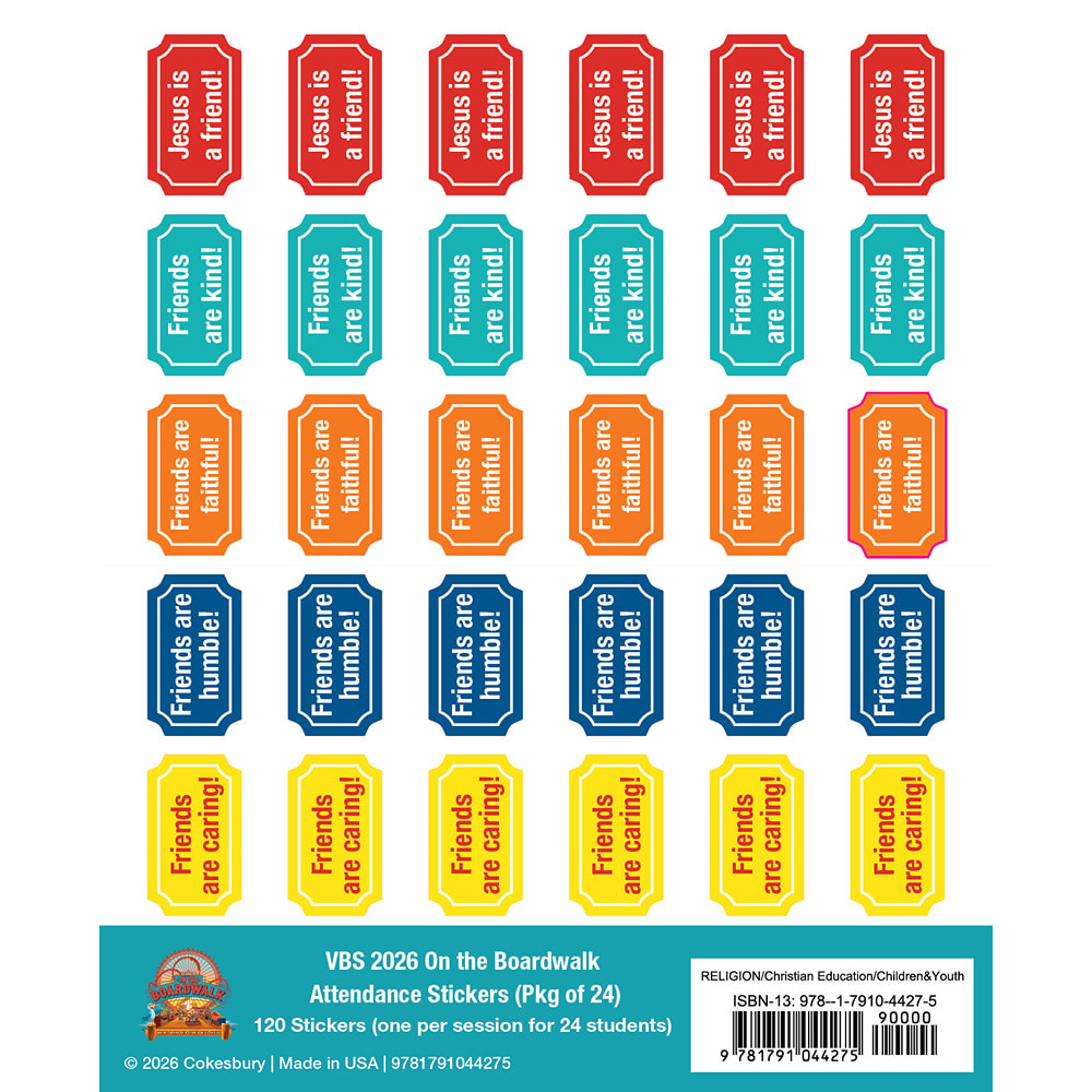 Attendance Stickers (Pkg of 24) - On the Boardwalk VBS 2027 by Cokesbury